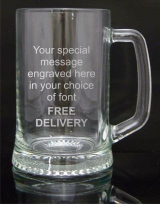Engraved Half Pint Glass Tankard 294ml,  Gift Boxed,  Page Boy Or Christening Gift