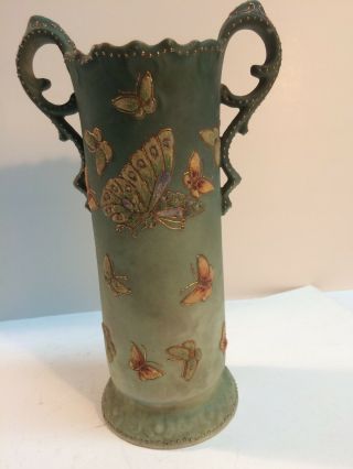 Nippon Coralene Vase US Patent NBR912171 Feb.  9.  1909 Japan Butterflies 3