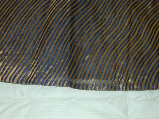 Antique Chinese Dk Blue Silk Gauze 9 Gold Couched Dragons Robe 11
