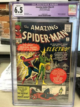 Spider - Man 9 Cgc 6.  5 Trimmed Top Edge 1st Electro