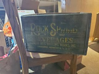 Old Rock Springs Wood Beer Crate Alcohol Liquor Box Vintage Bottling Man