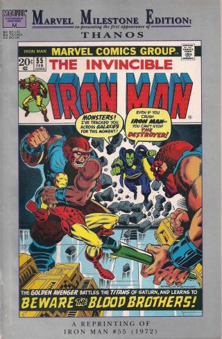 (1992) Marvel Milestone Edition Iron Man 55 Rare 1st Thanos