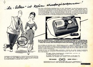 Radio Tefi Cologne German 1956 Ad Tape Player Advertising 1956 Germany
