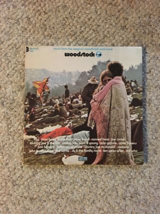 Woodstock 3 Record Set Gatefold 1970 Cotillion Rec Vinyl Lp Sd3 - 500