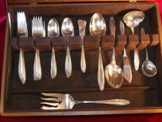 INTERNATIONAL PRELUDE STERLING SILVER FLATWARE SET FOR 8 WITH 56 PC.  NO MONOS 2
