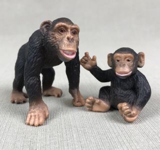 Schleich Chimpanzee Family Baby & Male 14192 14189 Monkeys Chimps
