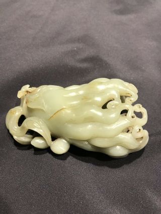 Chinese Antique White Jade Buddha Hand / Citroen Carving Qing Dynasty 4