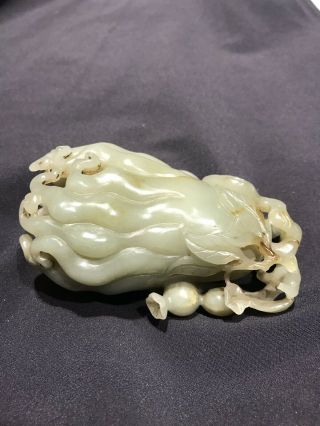 Chinese Antique White Jade Buddha Hand / Citroen Carving Qing Dynasty 5