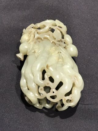 Chinese Antique White Jade Buddha Hand / Citroen Carving Qing Dynasty 6