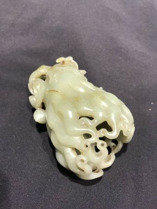 Chinese Antique White Jade Buddha Hand / Citroen Carving Qing Dynasty 7