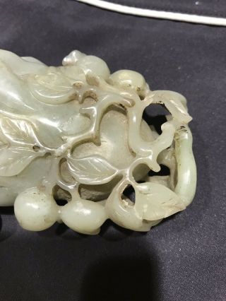 Chinese Antique White Jade Buddha Hand / Citroen Carving Qing Dynasty 8
