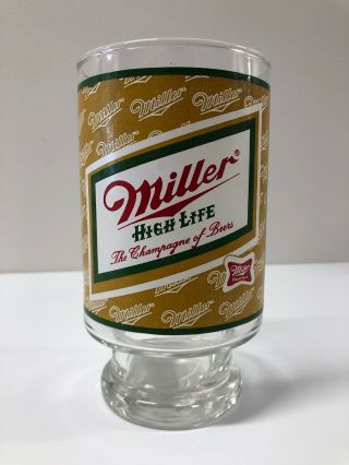 Vintage Miller High Life Beer 32oz Large Drinking Glass 1970 