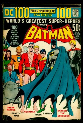 Dc Comics Batman 238 100 Page Robin Aquaman Doom Patrol Plastic Man Vg 4.  0