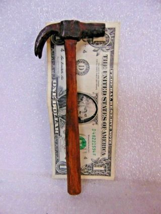 Antique Vintage Salesman Sample Blacksmith Made Miniture Claw Hammer