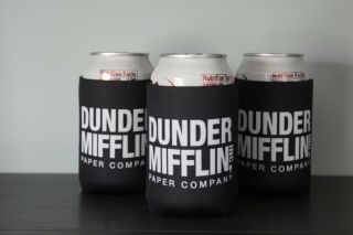 3x Dunder Mifflin The Office Neoprene Beer Can Holder Paper Company Tv Show
