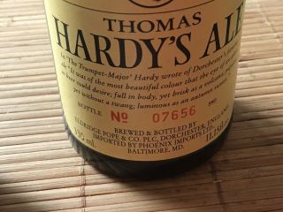 1993 Thomas Hardy ' s vintage Ale Bottle brown with intact label no damage 3