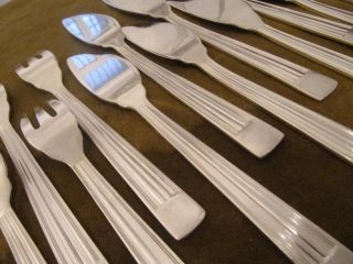 Rare 1930 French Silverplate Fish Cutlery Set 23p Christofle Ondulations Mira