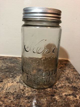 Antique Kerr Self Sealing Mason Jar With Lid