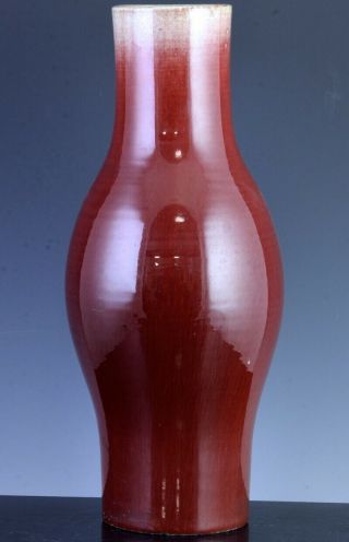 Great Large 18/19thc Chinese Langyao Red Flambe & White Guan Crackle Glazed Vase