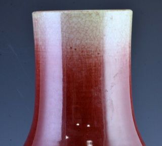 GREAT LARGE 18/19THC CHINESE LANGYAO RED FLAMBE & WHITE GUAN CRACKLE GLAZED VASE 4