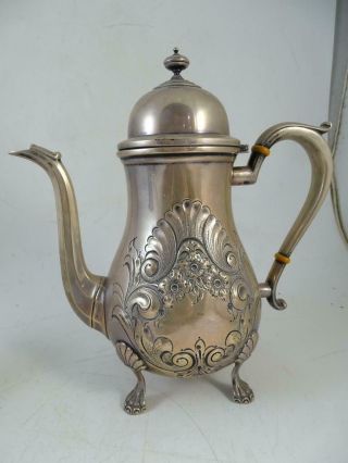 Antique Amston Sterling Silver Teapot Hand Chased 2 - 1/4 Pint Tea Pot Vintage Old