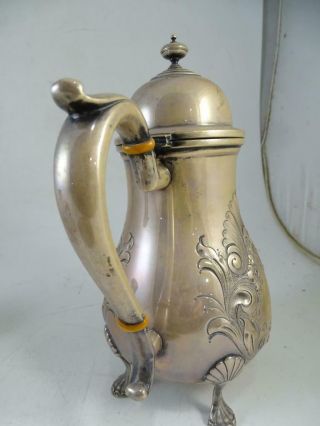 Antique Amston Sterling Silver Teapot Hand Chased 2 - 1/4 Pint Tea Pot Vintage Old 5