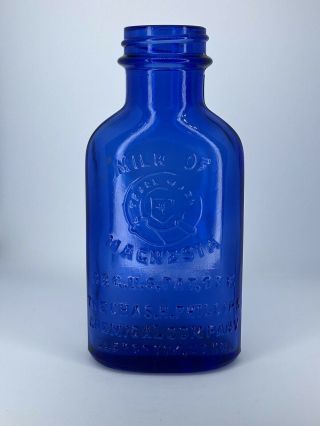 Milk Of Magnesia Cobalt Blue Vintage Bottle