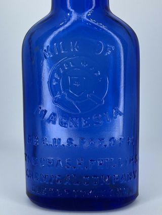 Milk of Magnesia Cobalt Blue Vintage Bottle 2