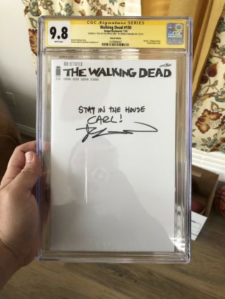 Walking Dead 150 9.  8 Cgc Ss - Robert Kirkman Signed Stay In The House Carl Amc