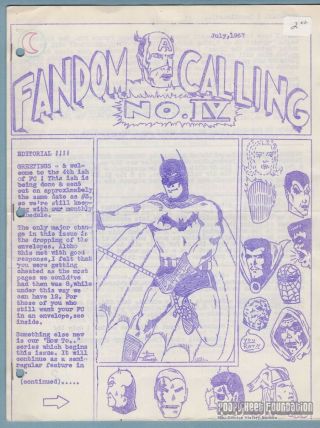 Fandom Calling 4 Comic Fanzine Mike Raub Gary Povlin Bob Feie Dorrough 1967