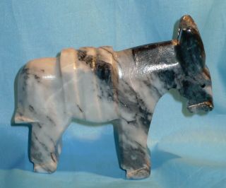 Gray,  Black Marble / Onyx Donkey / Mule Collectible 4 " H X 5 " L
