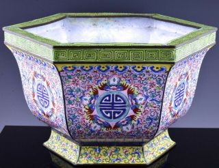 Very Fine 18/19thc Chinese Famille Rose Canton Enamel Planter Vallin Gallery