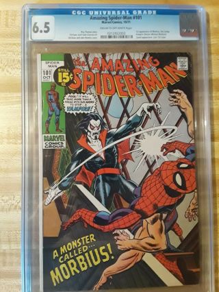 Spiderman 101 Cgc 6.  5 | 1st Morbius | Last 15 Cent Issue | Marvel 1971