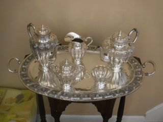 Sterling Silver Coffee And Tea Set - - Over 13 Lbs.  Of Silver