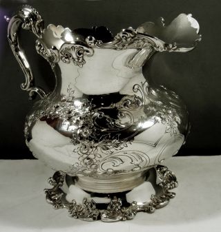 Dominick & Haff Sterling Pitcher 1906 Hand Decorated - 46 Oz.
