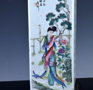 GREAT PAIR CHINESE FAMILLE ROSE LANDSCAPE POEM VASES ARTISTS SEALS w RECEIPTS 6