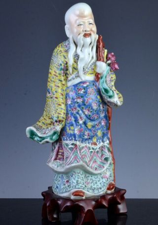 Fine Quality Chinese Famille Rose Enamel Immortal Scholar Porcelain Figure
