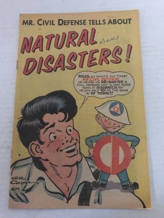 Natural Disasters 1956 Civil Defense Give Away Comic Al Capp Cold War Fine Fn