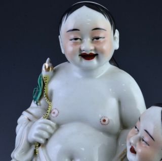 FINE QUALITY CHINESE FAMILLE ROSE ERXIAN HEHE TWIN BOYS PORCELAIN FIGURES MARKS1 4