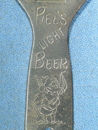 Vintage PIEL ' S Light Beer Elf Graphics Metal Bottle Opener 3