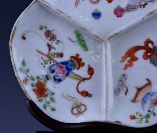 2RARE CHINESE DAOGUANG MARK & PERIOD FAMILLE ROSE PRECIOUS OBJECT DIVIDED DISHES 4