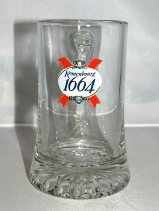 Kronenbourg 1664.  25l Glass Beer Mug French France Brewing Brewery