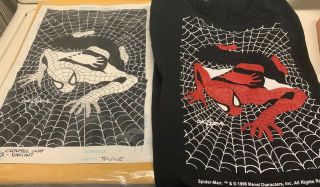Spider - Man Marvel 1998 (art) Signed By John Byrne With T - Shirt - Variant