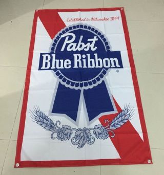 Pabst Blue Ribbon - Vertical Flag Cloth Sign 5 Ft Tall X 3 Ft Wide Pbr