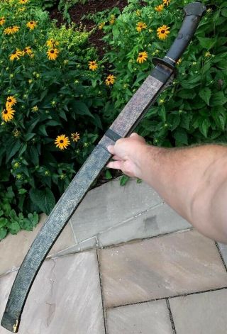 Very Rare Chinese Imperial Officers Sword W Shagreen Sheath Ming Qing Dynasty