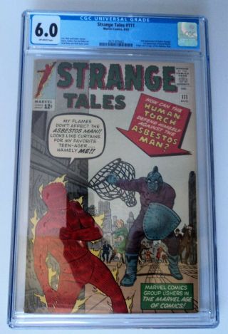 Strange Tales 111 Cgc 6.  0 2nd Dr.  Strange 1st Baron Mordo Kirby Avengers 1963