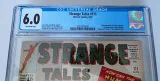 STRANGE TALES 111 CGC 6.  0 2nd Dr.  Strange 1st Baron Mordo Kirby Avengers 1963 2