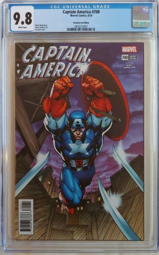 Captain America 700 Jim Lee 1:500 Remastered Incentive Variant Cgc 9.  8 Nm/m