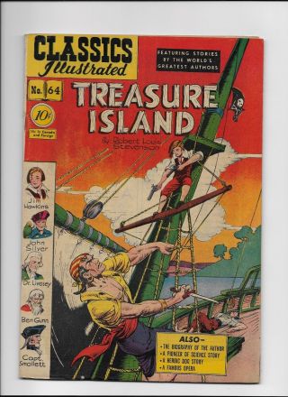Classics Illustrated 64 Treasure Island Hrn 62 (o) Vf -