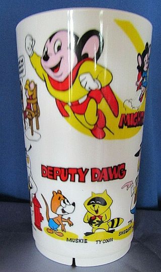 1977 Mighty Mouse Terrytoons Characters Deputy Dawg Heckle Jackle Plastic Cup